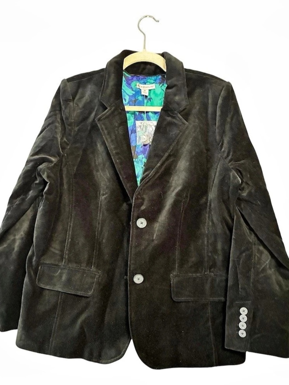 Isaac Mizrahi velvet Blk floral lined Sz. 12